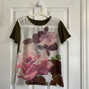 Buffalo David Bitton Semi-Sheer Floral Top